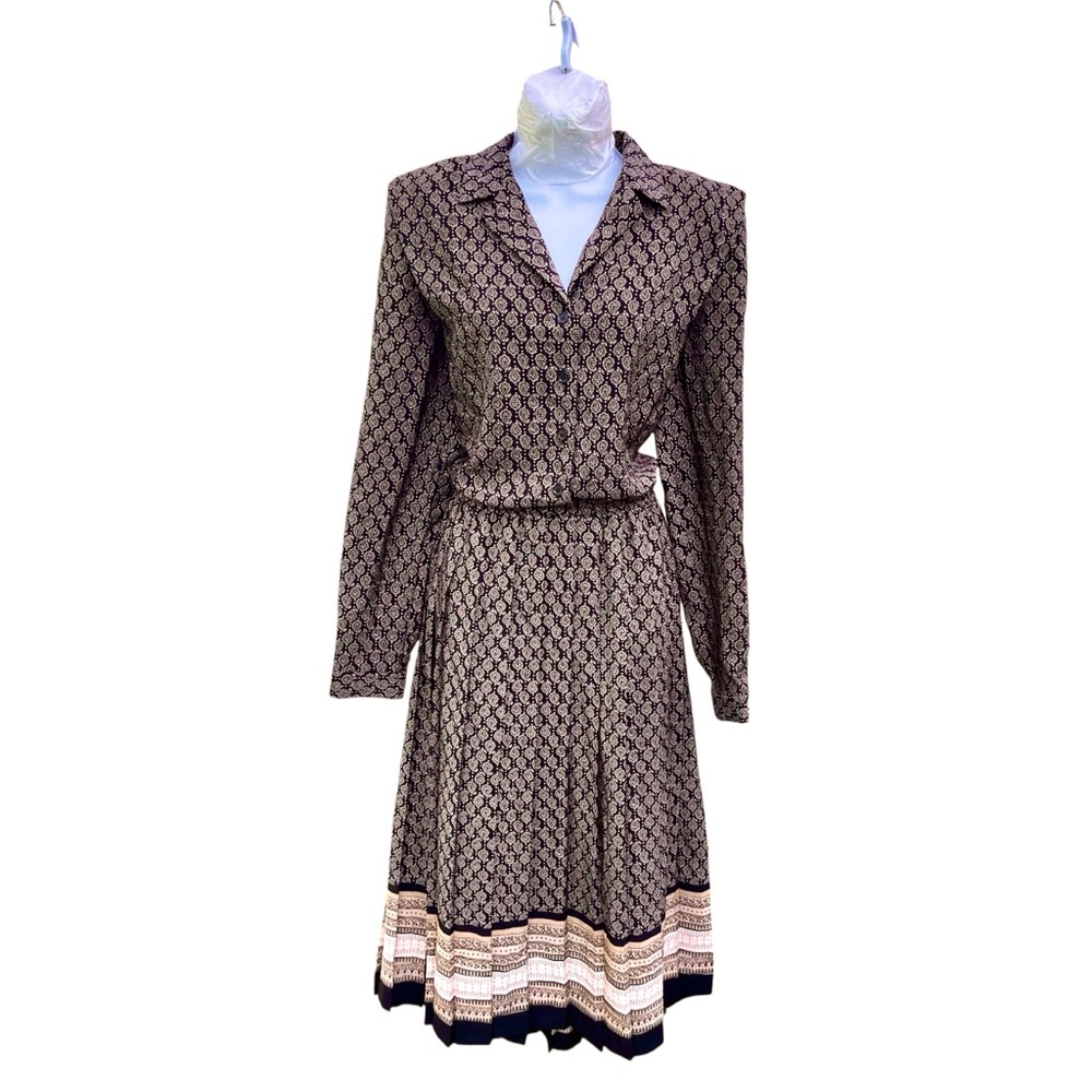 Vintage 1990’s Ann Travis patterned midi dress